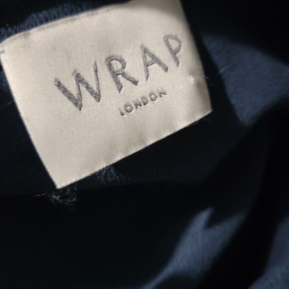 Wrap London Silk Blouse Blue Top Loose Fit Collared Tunic Shirt Muted Neutral 10 - Picture 10 of 16